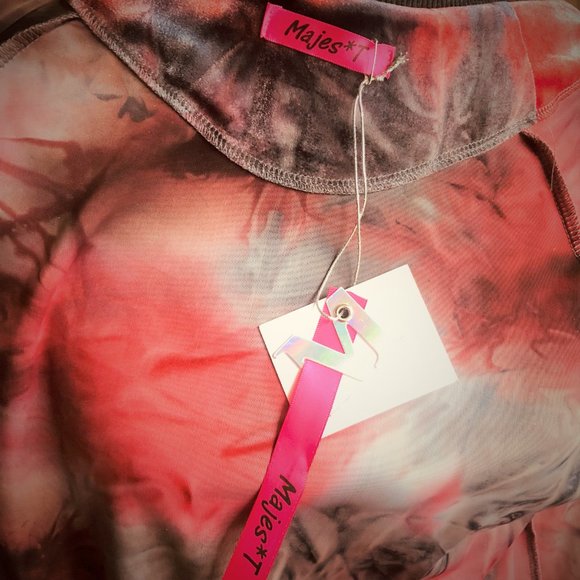 EROTOKRITOS-Paris Zebra Jacquard Top &  MAJES*T Velour Track Jacket Size M New - Picture 7 of 7